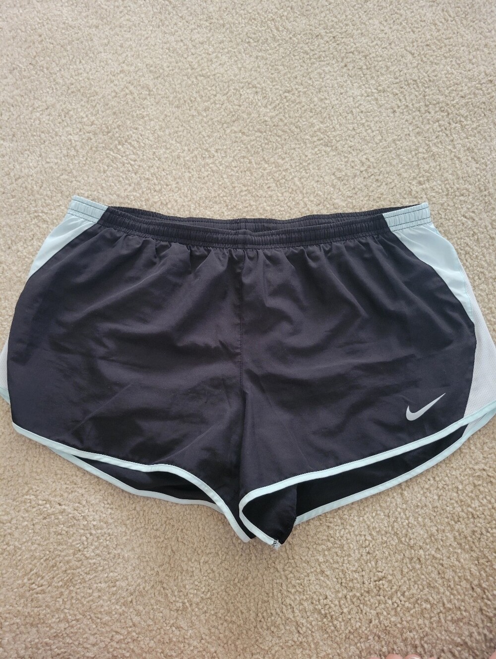 Nike Dri-FIT Tempo Running Shorts Womens Plus Size 1X Black Blue Lined
